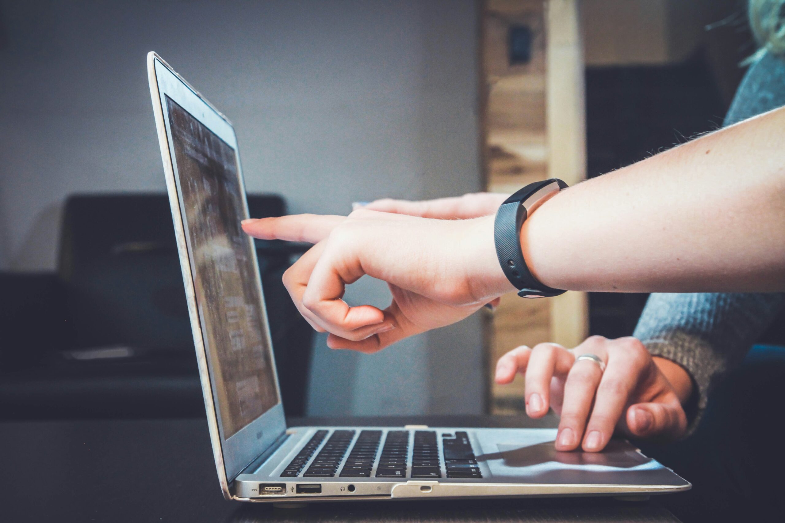 Laptop and WordPress website planning
